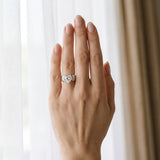 White gold Heart Solitaire Bezel Set Diamond Ring with Wide Band_15
