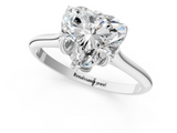 White gold Heart Solitaire Cathedral Diamond Ring with Six-Prong Setting_32