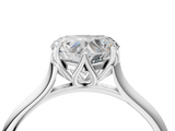 White gold Heart Solitaire Cathedral Diamond Ring with Six-Prong Setting_35
