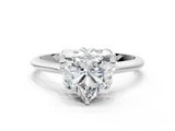 White gold Heart Solitaire Cathedral Diamond Ring with Six-Prong Setting_40
