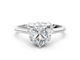 White gold Heart Solitaire Cathedral Diamond Ring with Six-Prong Setting_54