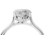 White gold Heart Solitaire Cathedral Diamond Ring with Six-Prong Setting_58