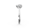 White gold Heart Solitaire Cathedral Diamond Ring with Six-Prong Setting_59