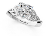 White gold Heart Solitaire Celtic Knot Engagement Ring with Four-Prong Setting_69
