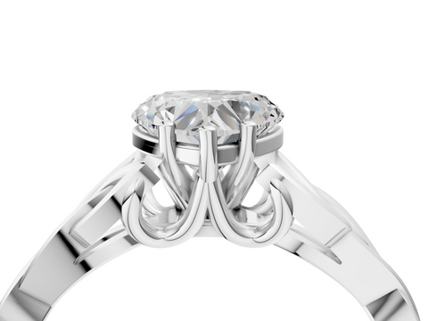 White gold Heart Solitaire Celtic Knot Engagement Ring with Four-Prong Setting_72