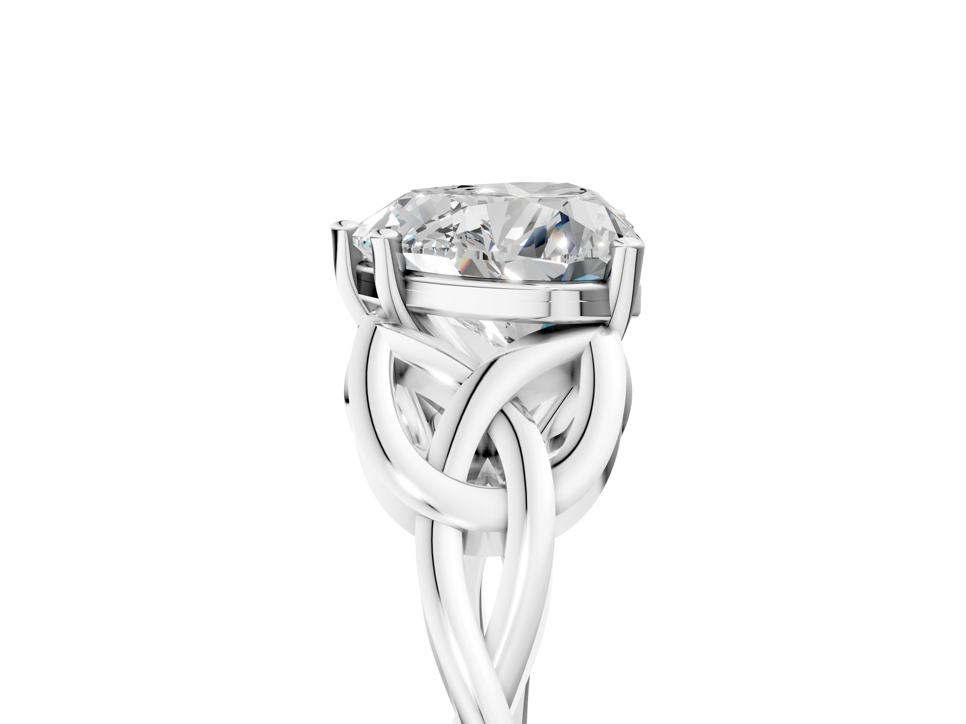 White gold Heart Solitaire Celtic Knot Engagement Ring with Four-Prong Setting_73