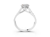 White gold Heart Solitaire Channel-Set Diamond Engagement Ring with Four-Prong Setting_35
