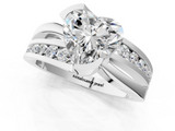 White gold Heart Solitaire Channel-Set Split Shank Ring with Tension Prong Setting_16