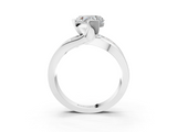 White gold Heart Solitaire Channel-Set Split Shank Ring with Tension Prong Setting_18