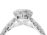 White gold Heart Solitaire Chevron Pave Diamond Engagement Ring with Six-Prong Setting_7