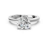 White gold Heart Solitaire Diamond Engagement Ring with Four-Prong Setting on a Classic Band_4