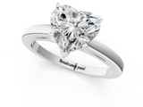 White gold Heart Solitaire Diamond Engagement Ring with Four-Prong Setting on a Classic Band_5