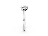 White gold Heart Solitaire Diamond Engagement Ring with Four-Prong Setting on a Classic Band_6