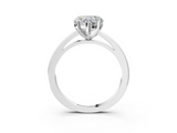 White gold Heart Solitaire Diamond Engagement Ring with Four-Prong Setting on a Classic Band_7