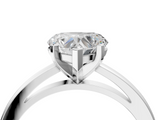 White gold Heart Solitaire Diamond Engagement Ring with Four-Prong Setting on a Classic Band_8