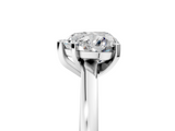 White gold Heart Solitaire Diamond Engagement Ring with Four-Prong Setting on a Classic Band_9