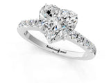 White gold Heart Solitaire Diamond Engagement Ring with Pavé Band and Six-Prong Setting_57