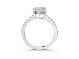 White gold Heart Solitaire Diamond Engagement Ring with Pavé Band and Six-Prong Setting_59