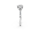 White gold Heart Solitaire Diamond Engagement Ring with Pavé Band and Six-Prong Setting_61