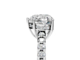 White gold Heart Solitaire Diamond Engagement Ring with Pavé Band and Six-Prong Setting_61