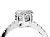 White gold Heart Solitaire Diamond Engagement Ring with Pavé Band and Six-Prong Setting_63