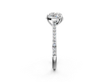 White gold Heart Solitaire Diamond Engagement Ring with Pave Band and Six-Prong Setting_83