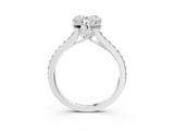 White gold Heart Solitaire Diamond Engagement Ring with Pave Band and Six-Prong Setting_85