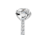White gold Heart Solitaire Diamond Engagement Ring with Pave Band and Six-Prong Setting_86