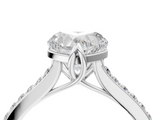 White gold Heart Solitaire Diamond Engagement Ring with Pave Band and Six-Prong Setting_86