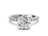 White gold Heart Solitaire Diamond Pavé Band with Four-Prong Setting_50
