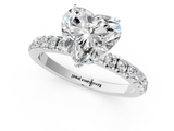 White gold Heart Solitaire Diamond Pavé Band with Four-Prong Setting_51