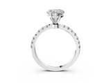 White gold Heart Solitaire Diamond Pavé Band with Four-Prong Setting_53