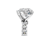 White gold Heart Solitaire Diamond Pavé Band with Four-Prong Setting_55