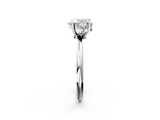 White gold Heart Solitaire Diamond Ring with 4-Prong Setting on a Classic Band_5