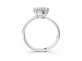 White gold Heart Solitaire Diamond Ring with 4-Prong Setting on a Classic Band_6