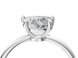 White gold Heart Solitaire Diamond Ring with 4-Prong Setting on a Classic Band_7