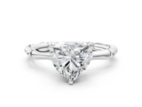 White gold Heart Solitaire Diamond Ring with Bamboo Band and Four-Prong Setting_74