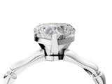 White gold Heart Solitaire Diamond Ring with Bamboo Band and Four-Prong Setting_78