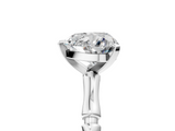 White gold Heart Solitaire Diamond Ring with Bamboo Band and Four-Prong Setting_85
