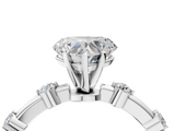 White gold Heart Solitaire Diamond Ring with Bezel Set Side Stones and Prong Setting_8