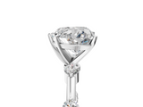 White gold Heart Solitaire Diamond Ring with Bezel Set Side Stones and Prong Setting_9