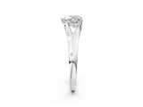 White gold Heart Solitaire Diamond Ring with Cathedral Band and Four-Prong Setting_67