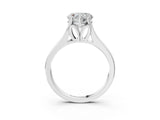 White gold Heart Solitaire Diamond Ring with Cathedral Band and Four-Prong Setting_68