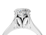 White gold Heart Solitaire Diamond Ring with Cathedral Band and Four-Prong Setting_70