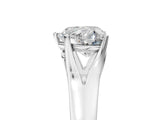 White gold Heart Solitaire Diamond Ring with Cathedral Band and Four-Prong Setting_70