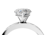 White gold Heart Solitaire Diamond Ring with Channel-Set Baguette Band and Four-Prong Setting_76