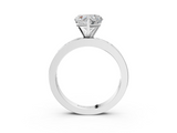 White gold Heart Solitaire Diamond Ring with Channel-Set Baguette Band and Four-Prong Setting_79