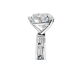 White gold Heart Solitaire Diamond Ring with Channel-Set Baguette Band and Four-Prong Setting_81