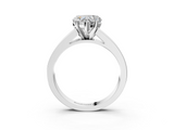 White gold Heart Solitaire Diamond Ring with Channel-Set Band and Four-Prong Setting_7