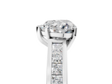White gold Heart Solitaire Diamond Ring with Channel-Set Band and Four-Prong Setting_9